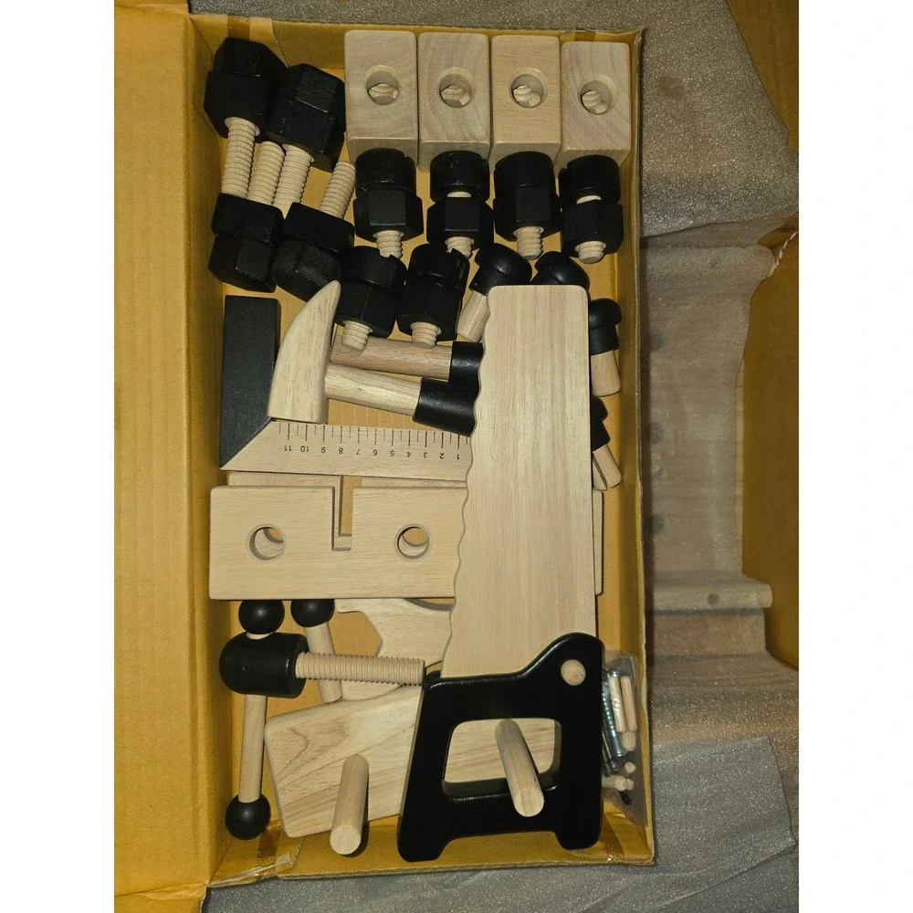 Crate & Barrel Kids Wooden Toy Kids Workbench If I Had a Hammer New In Box
